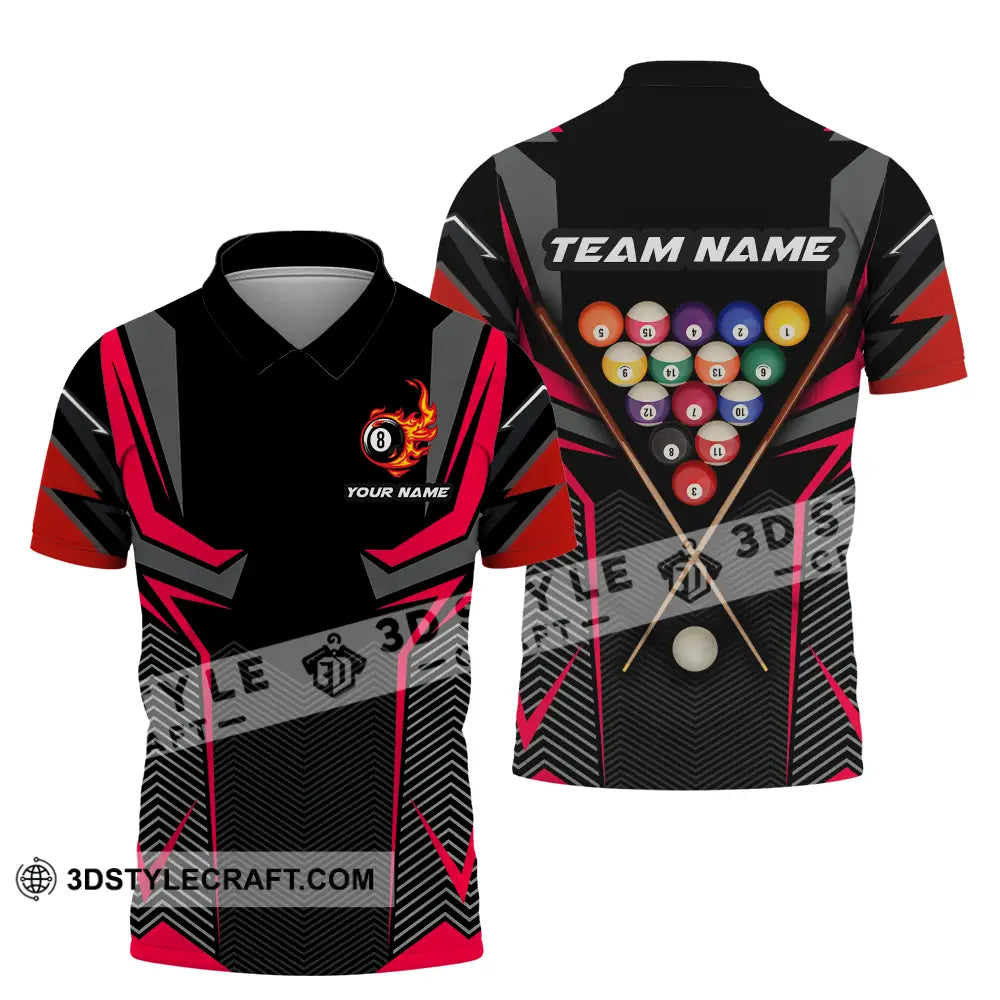 Unisex Shirt - Custom Name Billiards Polo / S T-Shirt