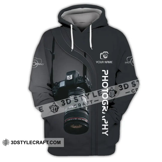 Unisex Shirt - Custom Name Black Shirt - Camera Photographer Shirt style option 2