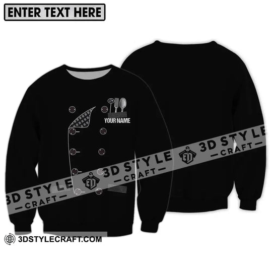 Unisex Shirt - Custom Name Black Chef Shirt style option 4