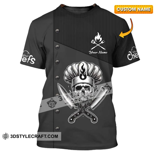 Unisex Shirt - Custom Name Black Chef Shirt style option 1