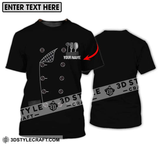 Unisex Shirt - Custom Name Black Chef Shirt style option 1