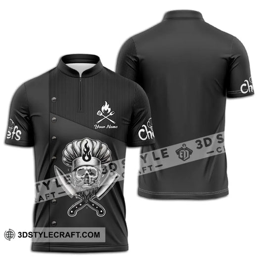 Unisex Shirt - Custom Name Black Chef Shirt style option 2