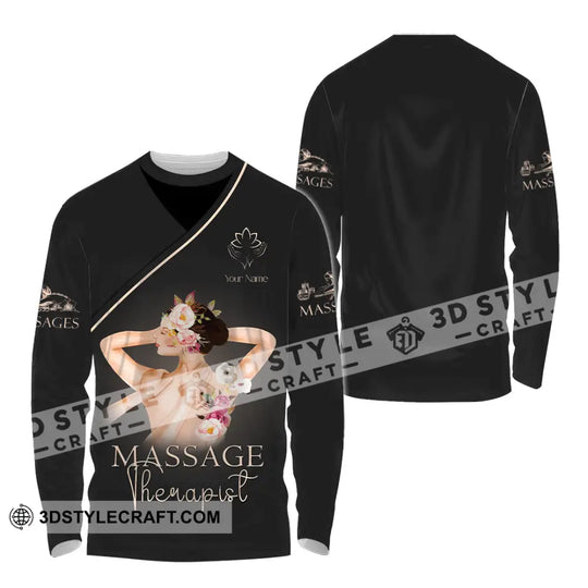 Unisex Shirt - Custom Name Shirt Black Massage Therapist style option 4