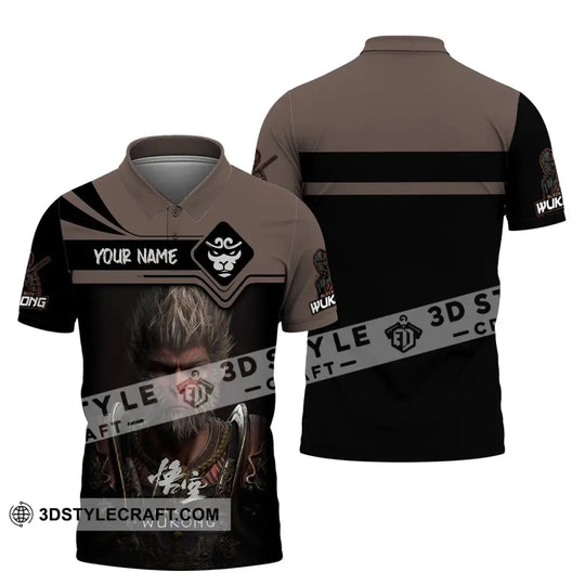 Unisex Shirt, Custom Name Black Myth Wukong Shirt, Black Myth Wukong Polo Long Sleeve, Gift for Game Lover style option 4