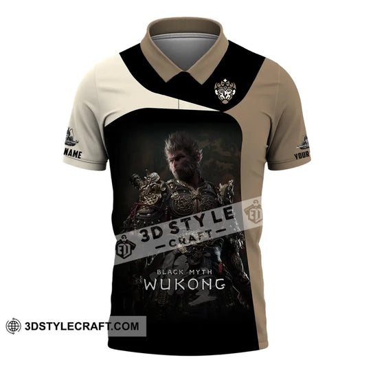 Unisex Shirt, Custom Name Black Myth Wukong Shirt, Black Myth Wukong Polo Long Sleeve, Gift for Game Lover style option 4