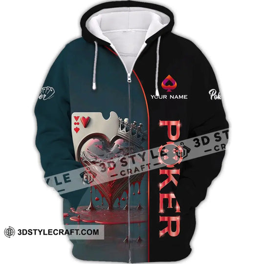 Unisex Shirt - Custom Name Shirt - Blood Heart Poker Shirt style option 4