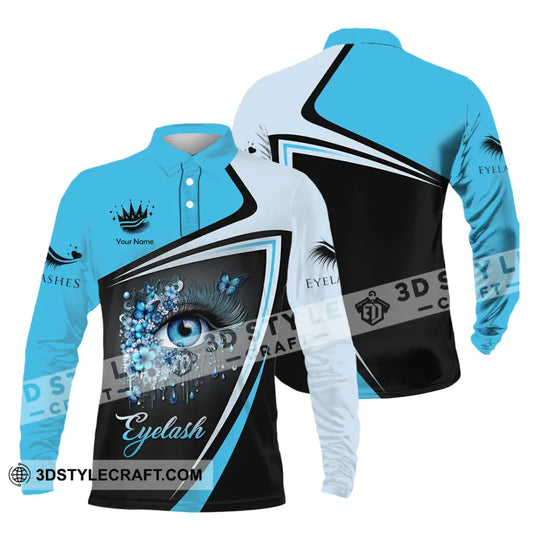 Unisex Shirt - Custom Name Blue Eyelash Shirt style option 3