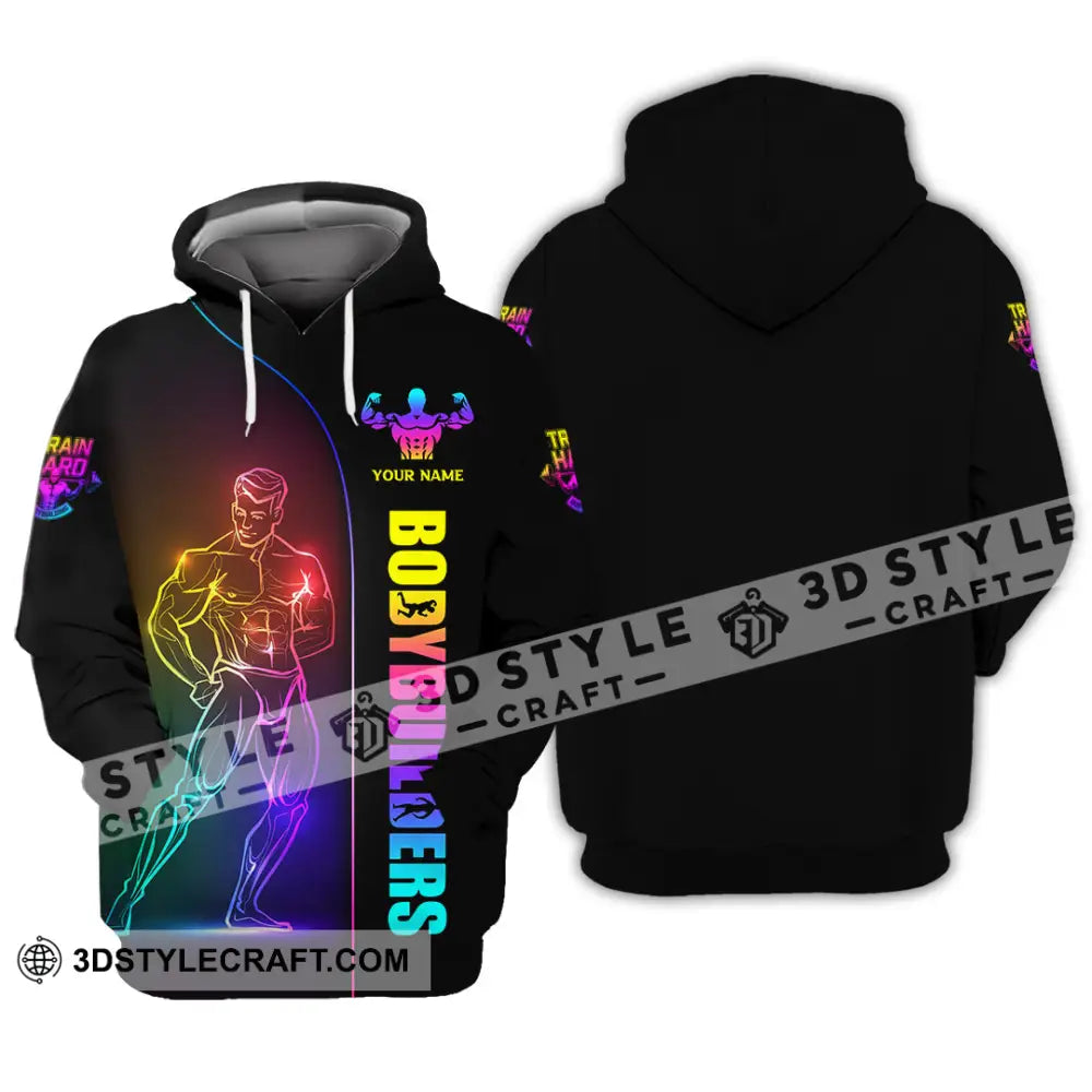Unisex Shirt Custom Name Body Builder Work Out Long Sleeve Gym T-Shirt Hoodie / S T-Shirt
