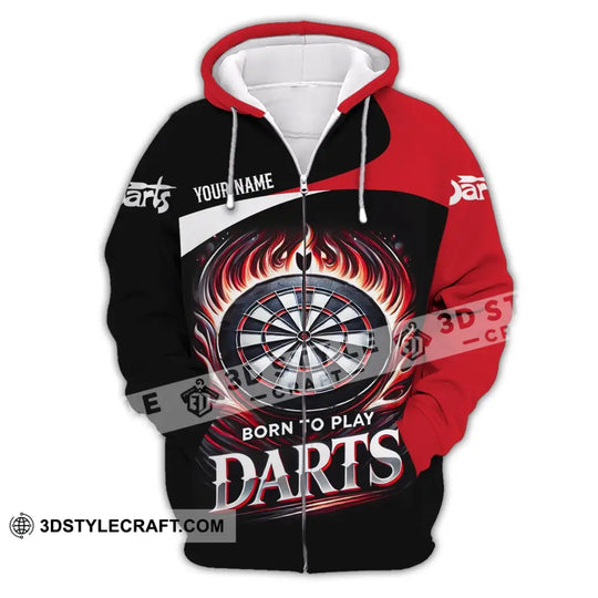 Unisex Shirt - Custom Name Born To Play Dart Shirt style option 3