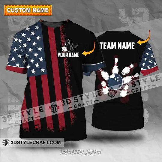 Unisex Shirt - Custom Name Bowling America Shirt style option 1