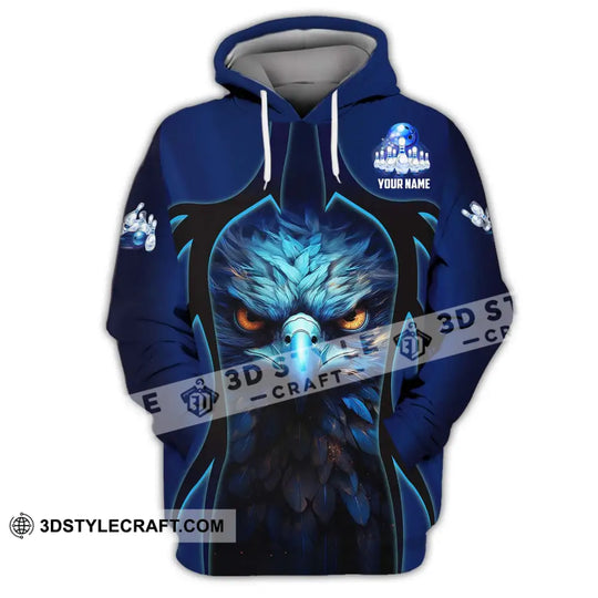 Unisex Shirt - Custom Name Shirt - Bowling Blue Eagle style option 3