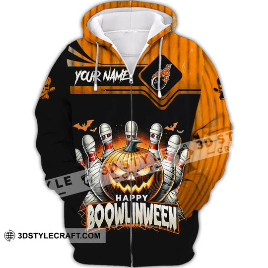 Unisex Shirt, Custom Name Bowling Halloween Shirt, Halloween Polo Long Sleeve Shirt, Halloween Gift style option 3