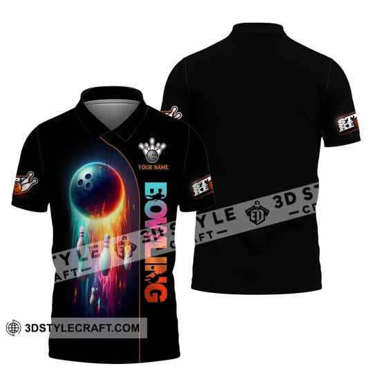 Unisex Shirt, Custom Name Bowling Polo Shirt, Bowling Club Uniform, Bowling T-Shirt style option 4