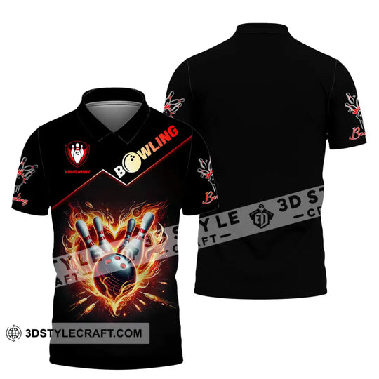 Unisex Shirt, Custom Name Bowling Shirt, Bowling Polo Long Sleeve Shirt style option 4