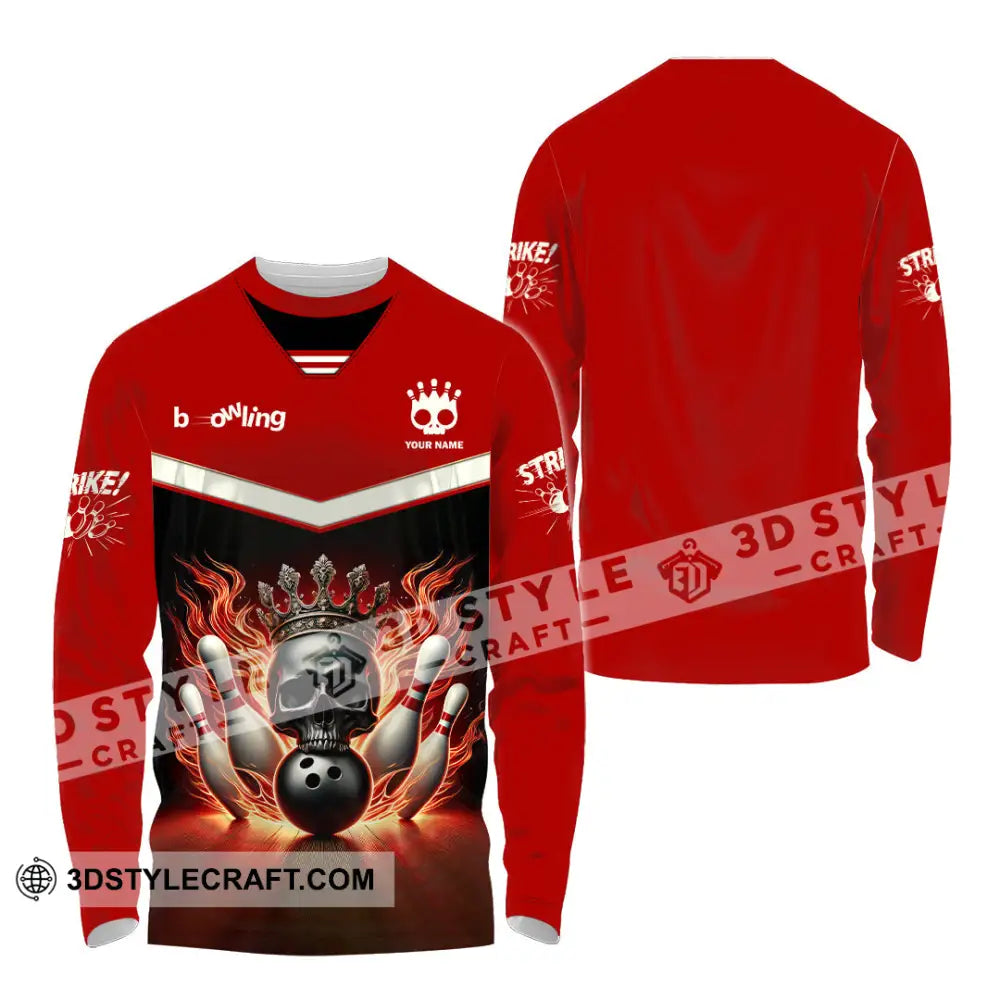 Unisex Shirt Custom Name Bowling Polo Long Sleeve T-Shirt / S T-Shirt