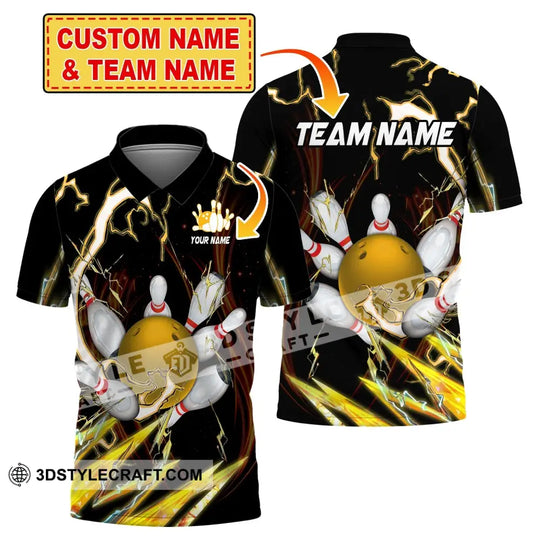 Unisex Shirt, Custom Name Bowling Polo Shirt, Bowling T-Shirt, Bowling Hoodie Long Sleeve Shirt style option 1