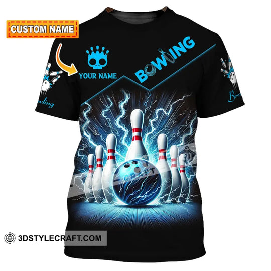 Unisex Shirt, Custom Name Bowling T-Shirt, Bowling Hoodie Long Sleeve Shirt, Bowling Team T-Shirt style option 1