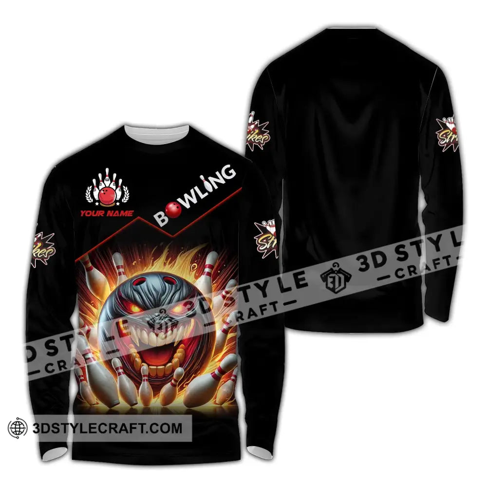 Unisex Shirt Custom Name Bowling T-Shirt Hoodie Long Sleeve Team / S T-Shirt