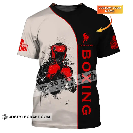 Unisex Shirt - Custom Name Boxing Shirt - Gift For Boxing Player, Custom Name 3D Unisex Shirt style option 1