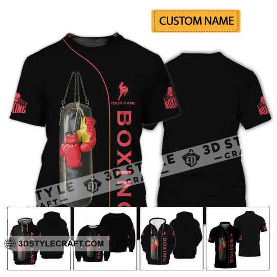 Unisex Shirt - Custom Name Boxing Shirt - Gift For Boxing Player, Retro Love Kick Boxing style option 2
