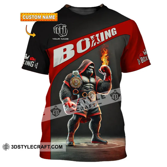 Unisex Shirt, Custom Name Boxing Shirt, Boxing Long Sleeve, Boxing T-Shirt style option 1