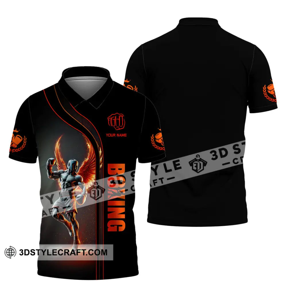 Unisex Shirt Custom Name Boxing Long Sleeve T-Shirt Polo / S T-Shirt