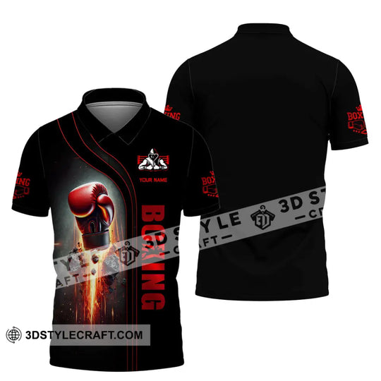 Unisex Shirt, Custom Name Boxing Shirt, Boxing Lover Polo Long Sleeve Shirt, Boxing Gift style option 4