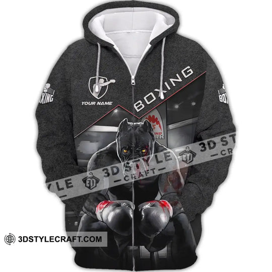 Unisex Shirt - Custom Name Boxing, Pitbull Kick Boxing Lover Shirt style option 3