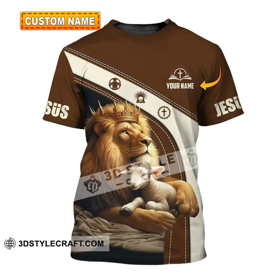 Unisex Shirt - Custom Name Shirt Brown Lion style option 1