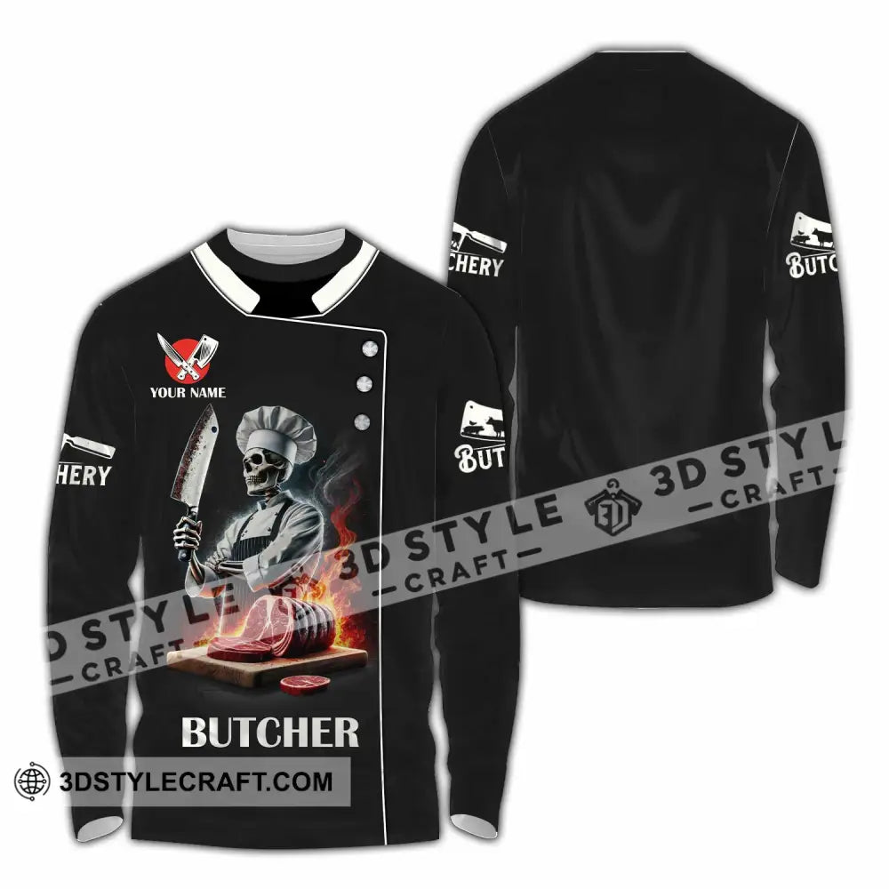 Unisex Shirt Custom Name Butcher Gift Long Sleeve / S T-Shirt