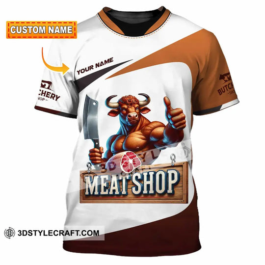 Unisex Shirt, Custom Name Butcher Shirt, Meat Shop T-Shirt style option 1