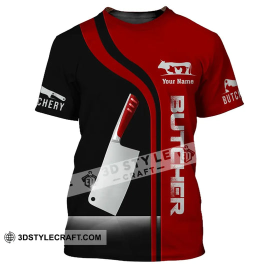 Unisex Shirt, Custom Name Butcher Shirt, Meat Butcher T-Shirt, Gift For Butcher style option 2