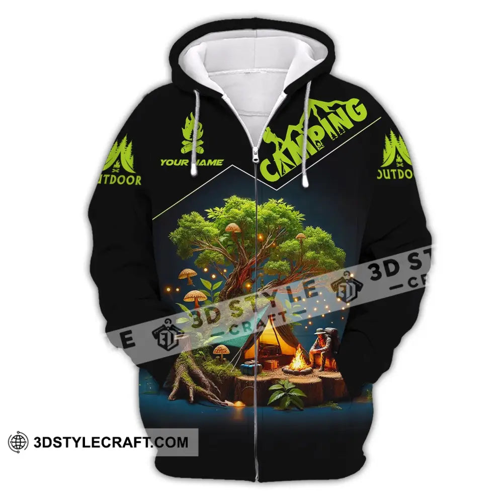 Unisex Shirt Custom Name Camping Gift For Lover Zipper Hoodie / S T-Shirt