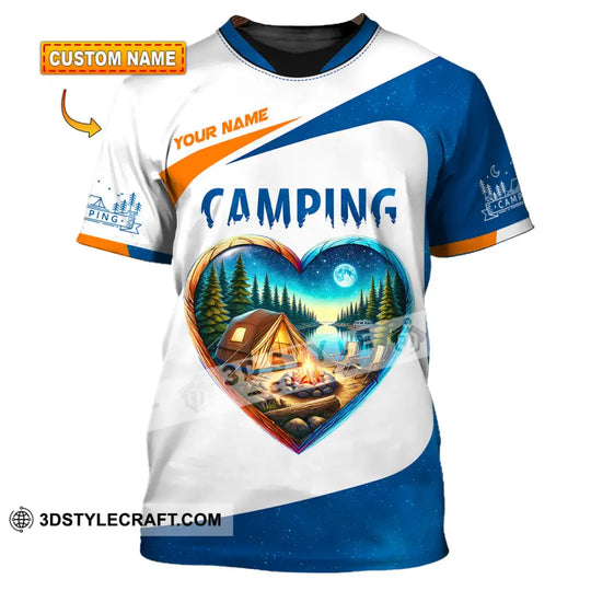 Unisex Shirt, Custom Name Camping Shirt, Camping Polo Long Sleeve, Camping Love T-Shirt style option 1