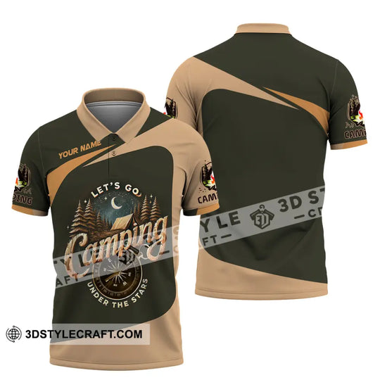 Unisex Shirt, Custom Name Camping Shirt, Camping Polo Long Sleeve, Camping Love T-Shirt style option 4