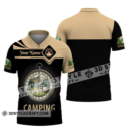 Unisex Shirt, Custom Name Camping Shirt, Camping Polo Long Sleeve, Camping Love T-Shirt style option 4
