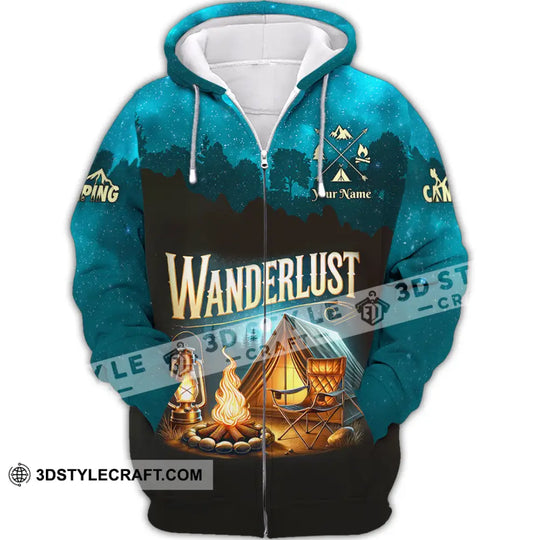 Unisex Shirt, Custom Name Camping Shirt, Wanderlust, Camping Polo Long Sleeve, Camping Love T-Shirt style option 3