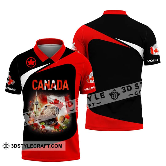 Unisex Shirt, Custom Name Canada Shirt, Canada Long Sleeve Polo Shirt, Canada Lover Gift style option 4