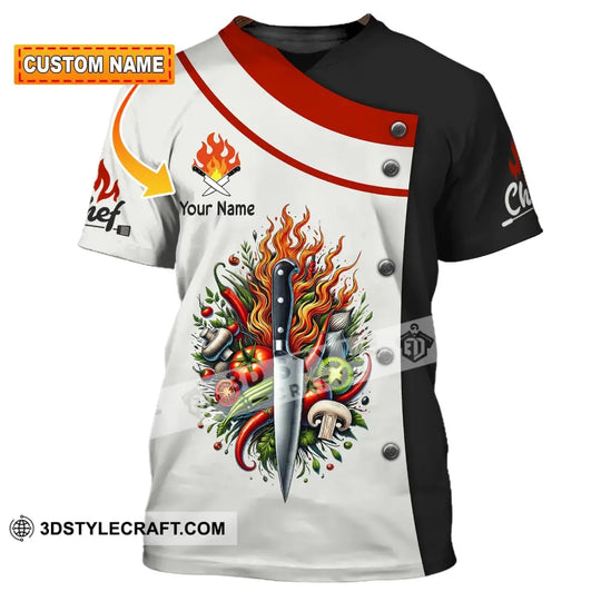 Unisex Shirt, Custom Name Chef Shirt, Chef Apparel, Chef Polo Long Sleeve, Cooking Love T-Shirt style option 1