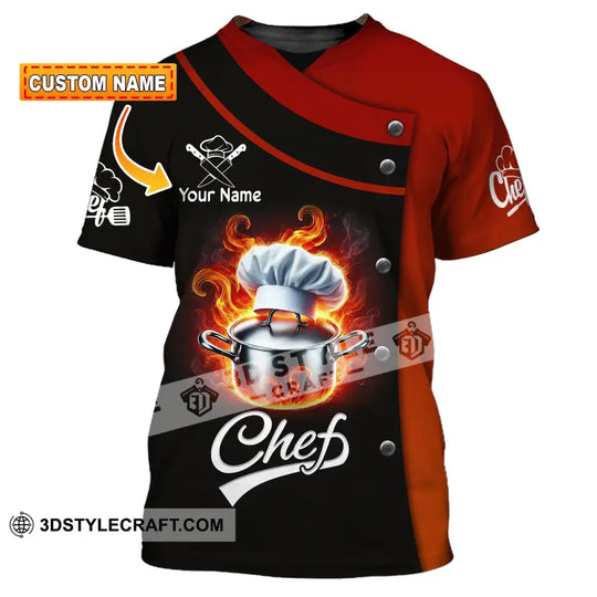 Unisex Shirt, Custom Name Chef Shirt, Chef Apparel, Chef Polo Long Sleeve, Cooking Love T-Shirt style option 1