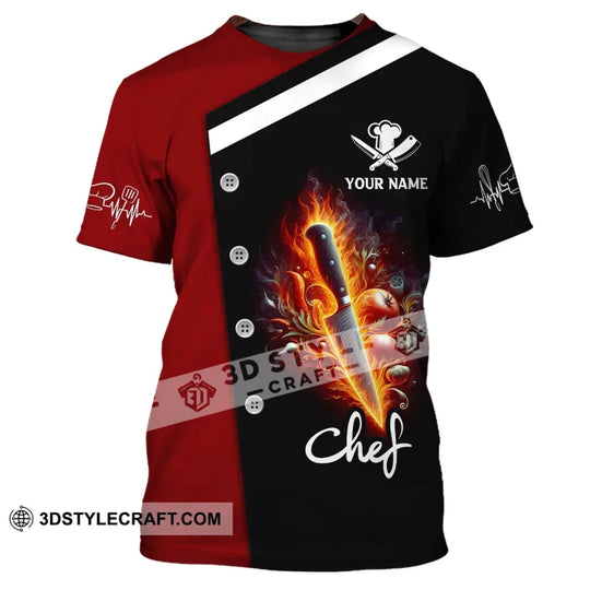 Unisex Shirt, Custom Name Chef Shirt, Chef Apparel, Chef Polo Long Sleeve, Cooking Love T-Shirt style option 2