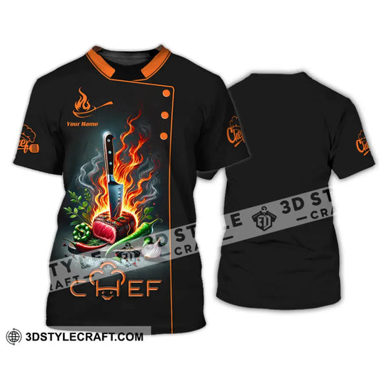 Unisex Shirt, Custom Name Chef Shirt, Chef Apparel, Chef Polo Long Sleeve, Cooking Love T-Shirt style option 2