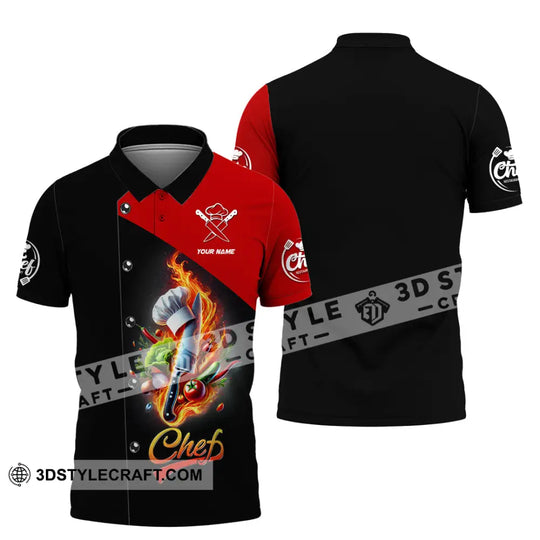 Unisex Shirt, Custom Name Chef Shirt, Chef Apparel, Chef Polo Long Sleeve, Cooking Love T-Shirt style option 4