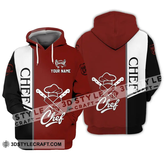 Unisex Shirt - Custom Name Shirt - Chef Black White And Red style option 3