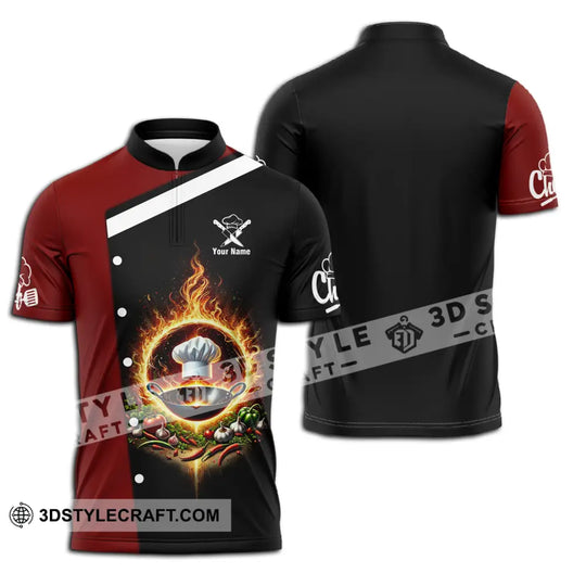 Unisex Shirt - Custom Name Chef Shirt, Fire Pan style option 3
