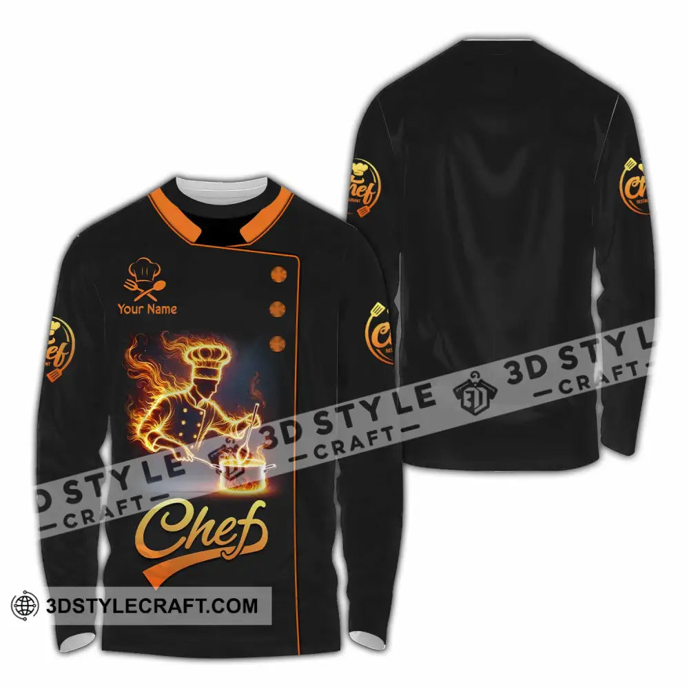 Unisex Shirt Custom Name Chef Gift For Chefs Long Sleeve / S T-Shirt