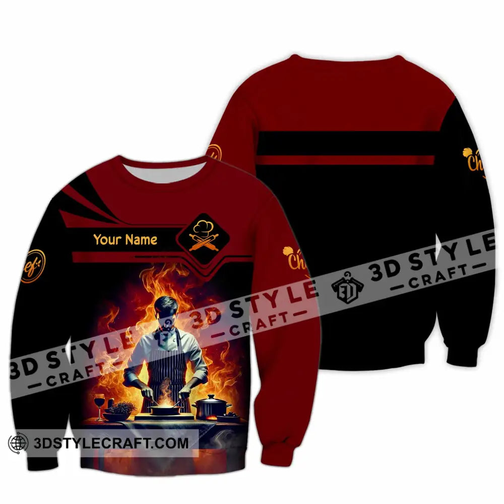 Unisex Shirt Custom Name Chef Gift For Chefs Long Sleeve / S T-Shirt