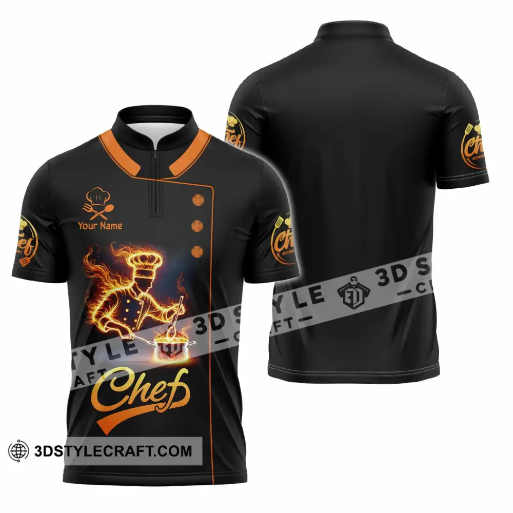Unisex Shirt Custom Name Chef Gift For Chefs Zipper Polo / S T-Shirt