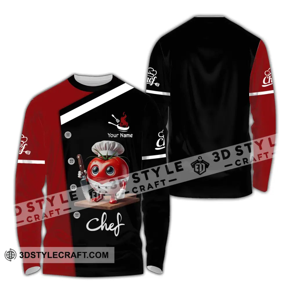 Unisex Shirt Custom Name Chef Gift Long Sleeve / S T-Shirt