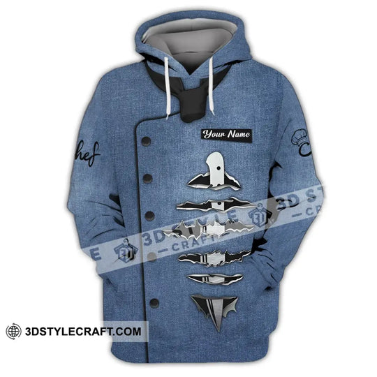 Unisex Shirt - Custom Name Shirt, Chef Jean Blue Color Shirt style option 2